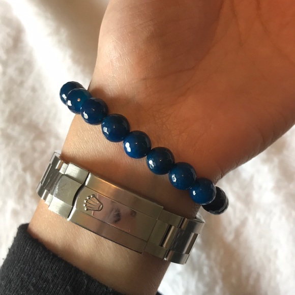 Heart blue and white stone bracelet - Picture 2 of 2